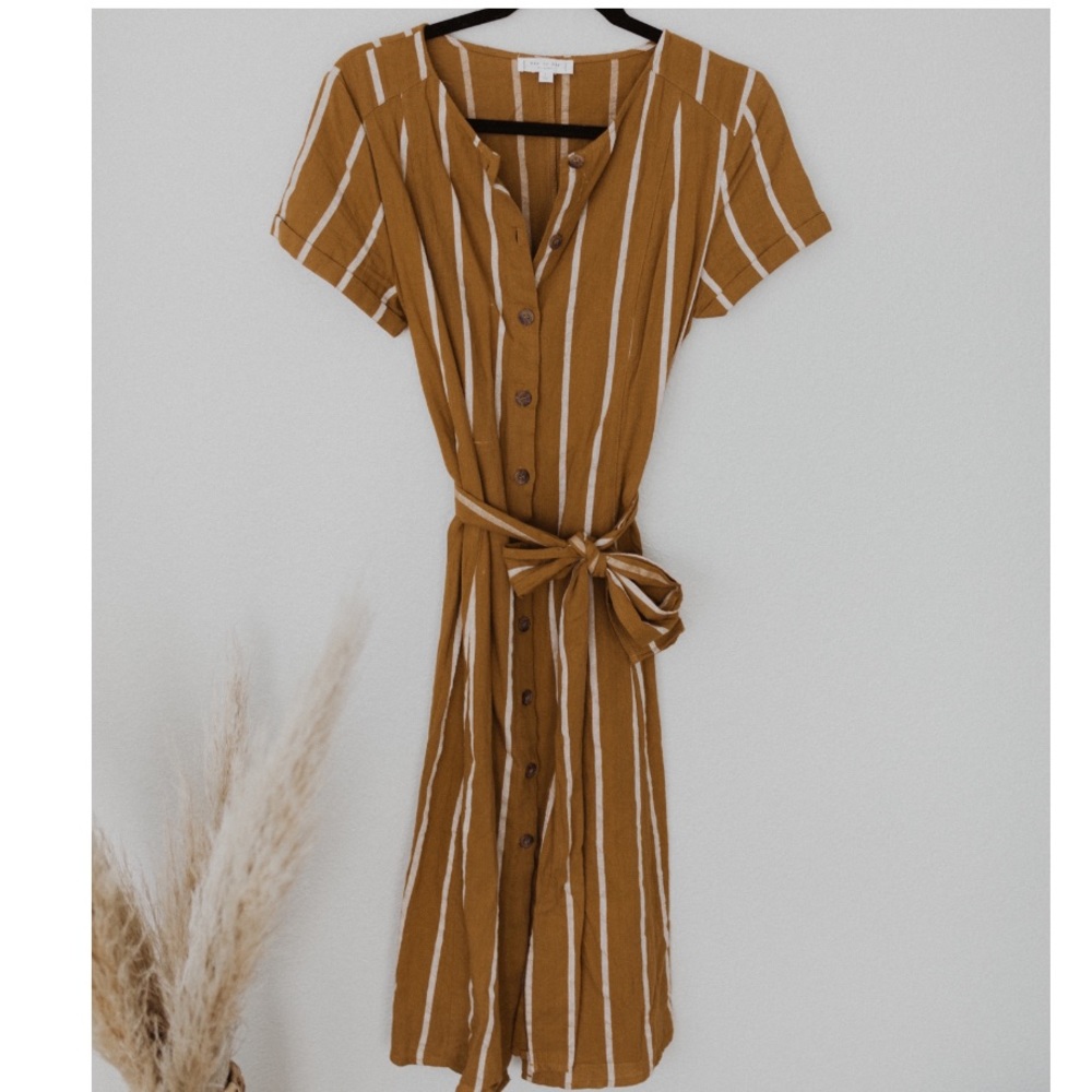 Mustard yellow striped dress